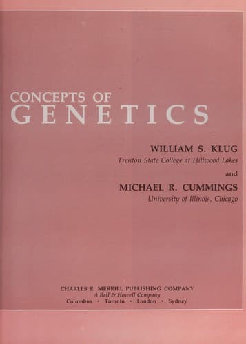 Cover image for Concepts of genetics