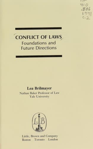 Cover image for Conflict of Laws