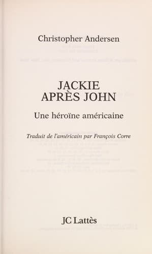 Cover image for Jackie après John