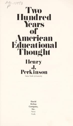 Cover image for Two hundred years of American educational thought
