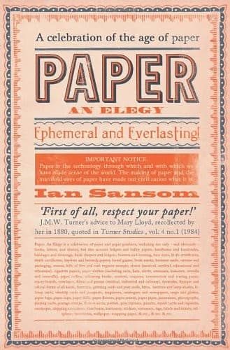 Cover image for Paper : an elegy