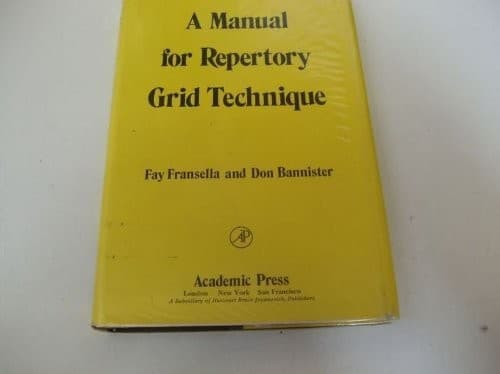 Cover image for A manual for repertory grid technique
