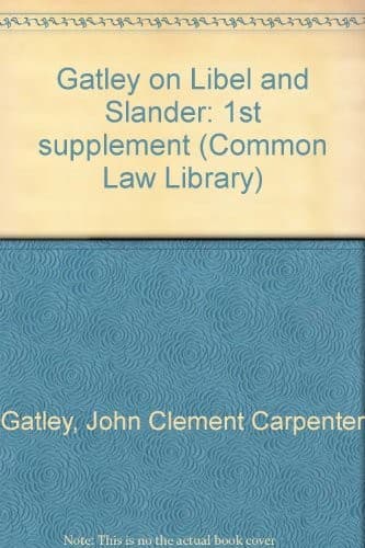 Cover image for Gatley on libel and slander