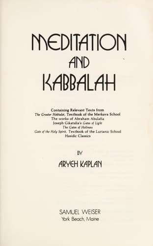 Cover image for Meditation and Kabbalah