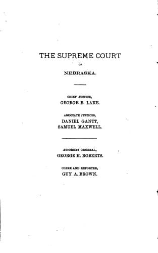 Reports of Cases in the Supreme Court of Nebraska