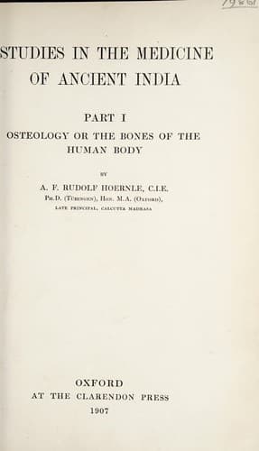 Studies in the medicine of ancient India