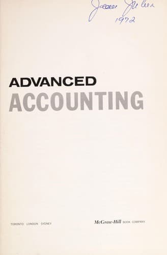 Cover image for Advanced accounting