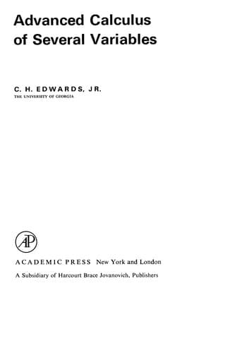 Cover image for Advanced calculus of several variables