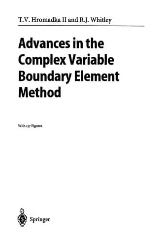 Cover image for Advances in the Complex Variable Boundary Element Method