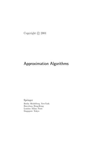 Cover image for Approximation algorithms