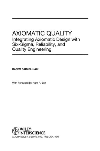 Cover image for Axiomatic quality