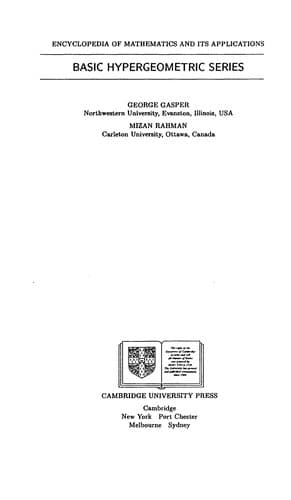 Cover image for Basic hypergeometric series