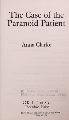 Cover image for The case of the paranoid patient