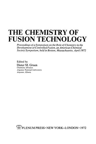 The Chemistry of Fusion Technology