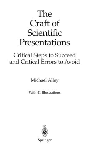 Cover image for The craft of scientific presentations