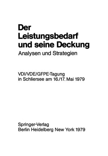 Der Leistungsbedarf und seine Deckung