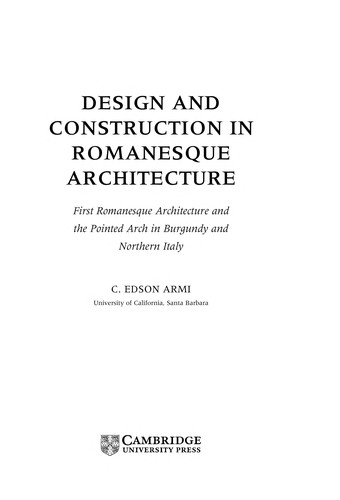 Cover image for Design and Construction in Romanesque Architecture