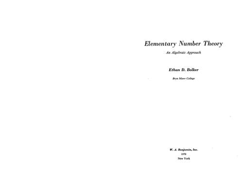 Cover image for Elementary number theory