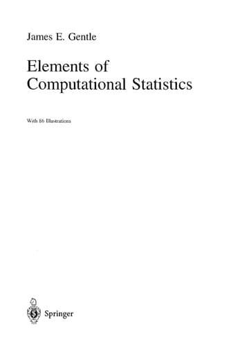 Cover image for Elements of computational statistics