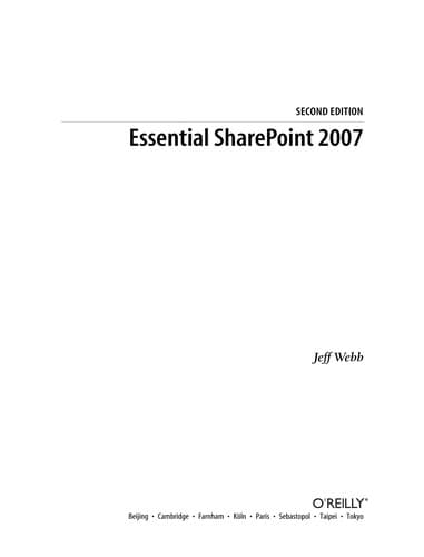 Cover image for Essential SharePoint 2007