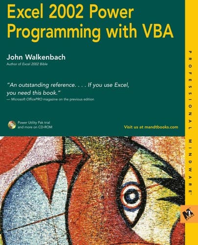 Cover image for Excel 2002 power programming with VBA