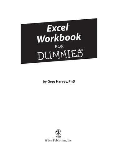 Cover image for Excel workbook for dummies