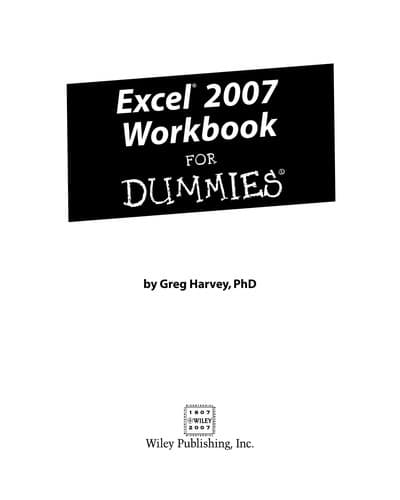 Cover image for Excel 2007 workbook for dummies