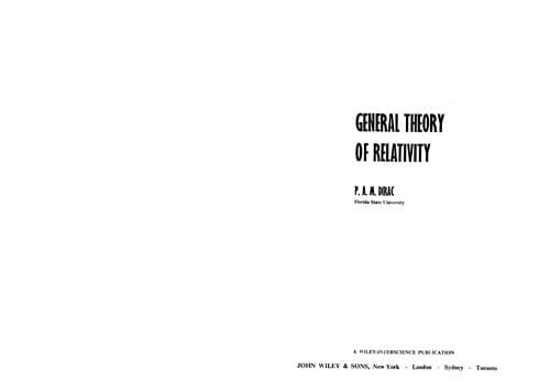 Cover image for General theory of relativity