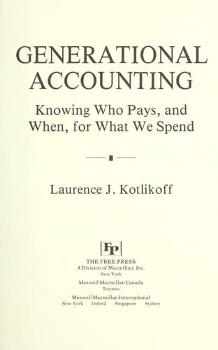 Cover image for Generational accounting