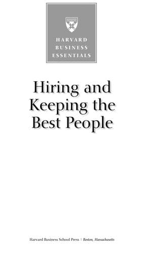 Cover image for Hiring and keeping the best people.