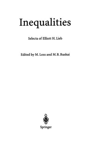 Cover image for Inequalities