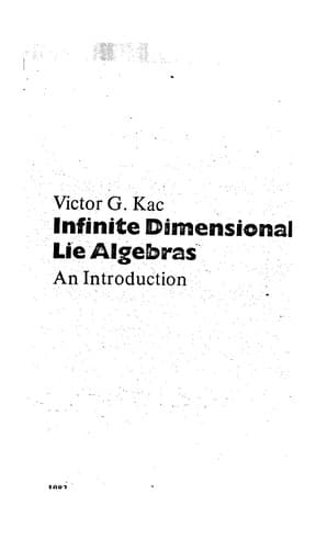 Cover image for Infinite dimensional Lie algebras