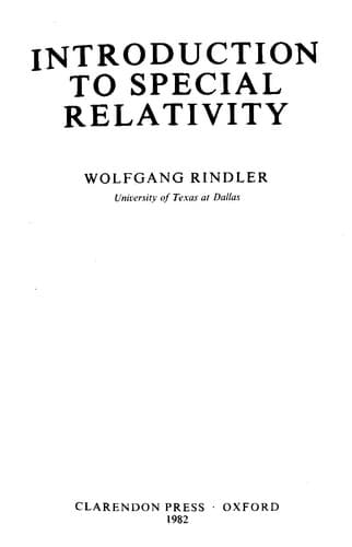 Cover image for Introduction to special relativity