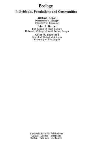 Cover image for Ecology