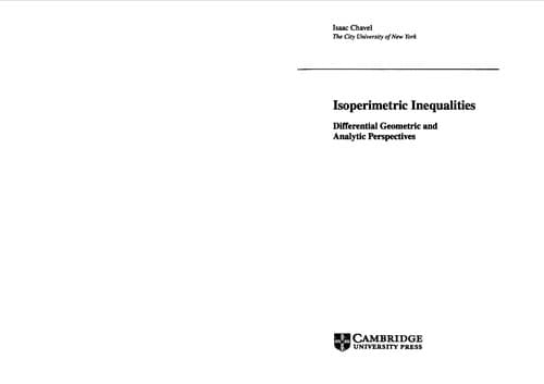 Cover image for Isoperimetric inequalities