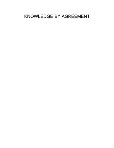 Cover image for Knowledge by agreement