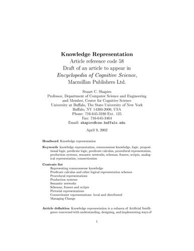 Cover image for Knowledge representation and reasoning