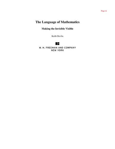 Cover image for The Language of Mathematics