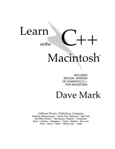 Cover image for Learn C++ on the Macintosh