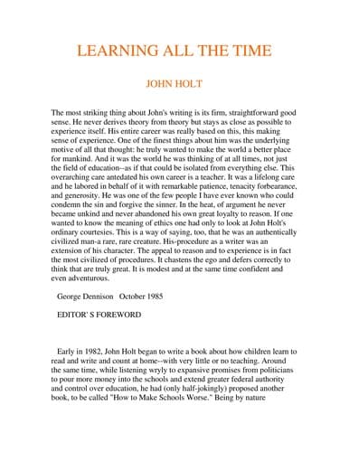 Cover image for Learning all the time