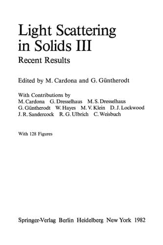 Cover image for Light Scattering in Solids
