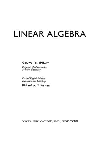 Cover image for Linear algebra