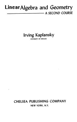 Cover image for Linear algebra and geometry
