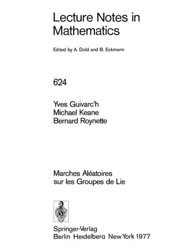 Cover image for Marches aléatoires sur les groupes de lie