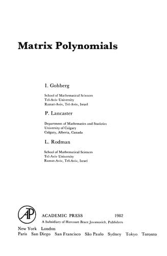 Cover image for Matrix polynomials