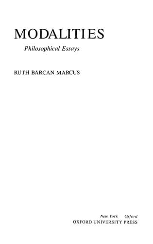 Cover image for Modalities