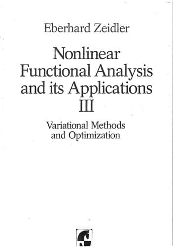 Cover image for Nonlinear functional analysis and its applications