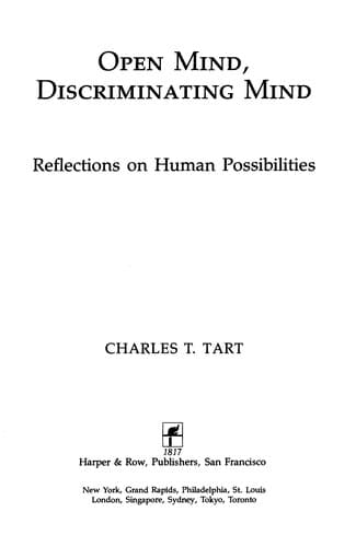 Cover image for Open mind, discriminating mind