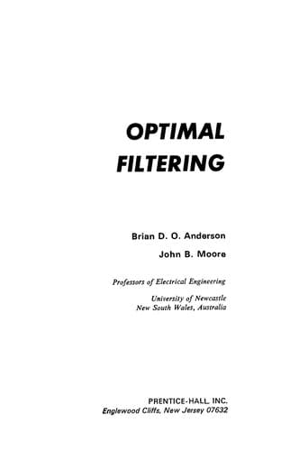 Cover image for Optimal filtering