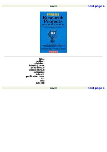 Cover image for Painless research projects